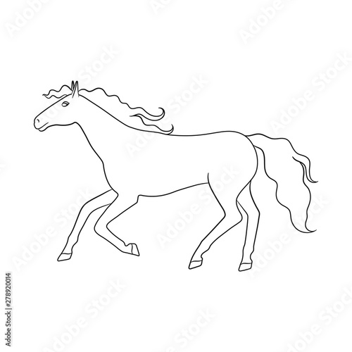 Vector design of steed and brown sign. Collection of steed and gallop stock vector illustration.