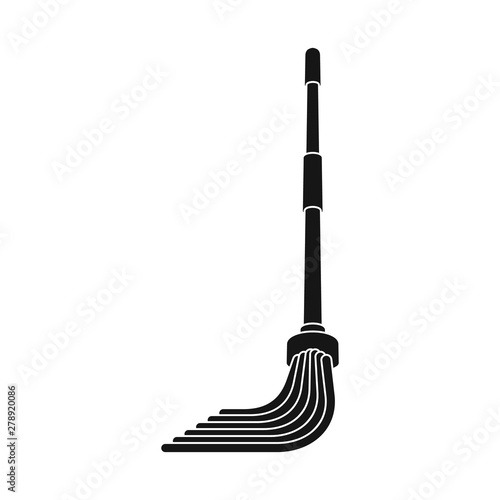 Isolated object of mop and cleaner logo. Set of mop and brush stock vector illustration.