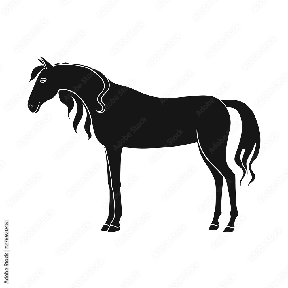 Vector illustration of horse and stand symbol. Collection of horse and wildlife stock symbol for web. Vector illustration of horse and stand symbol. Collection of horse and wildlife stock symbol for web.