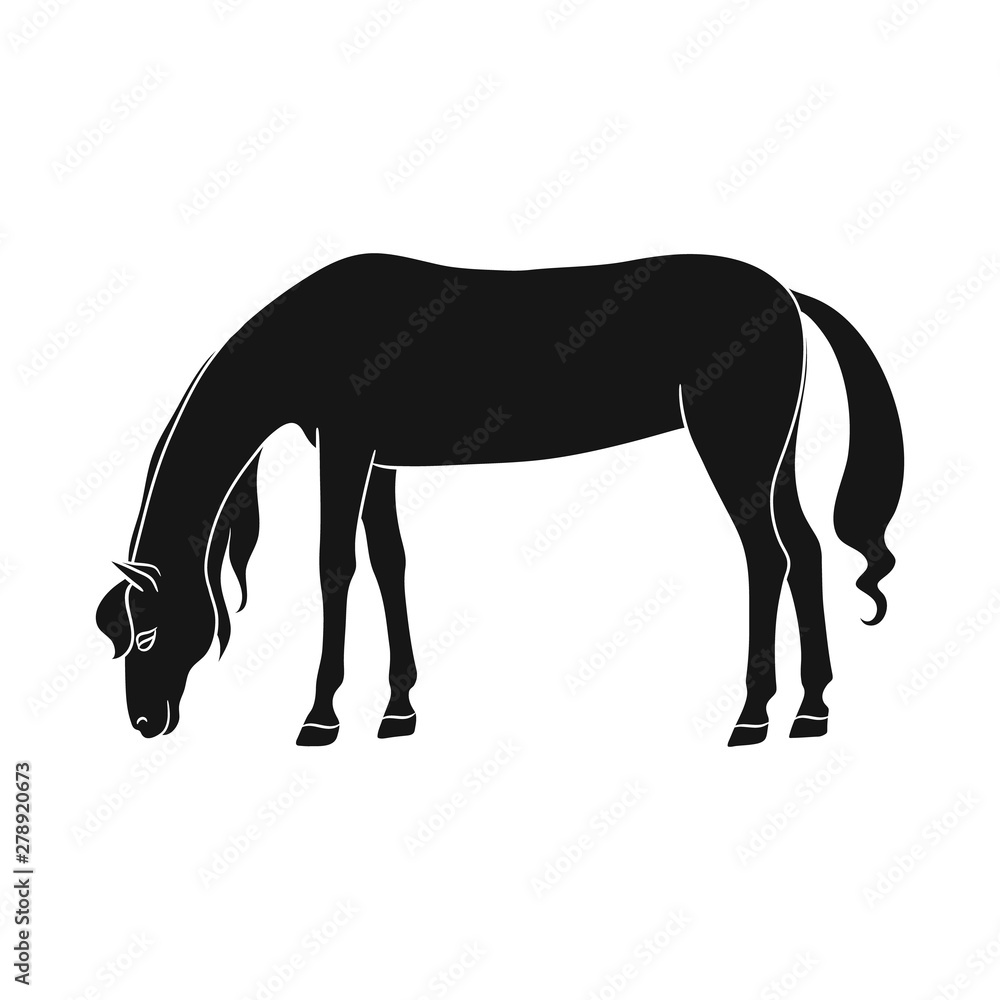 Obraz premium Vector illustration of horse and brown logo. Set of horse and stand stock symbol for web.