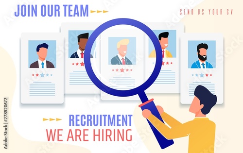 Informative Flyer Inscription Join Our Team Flat.