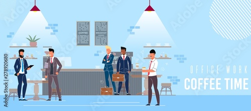 Bright Flyer Office Work Coffee Time Lettering.