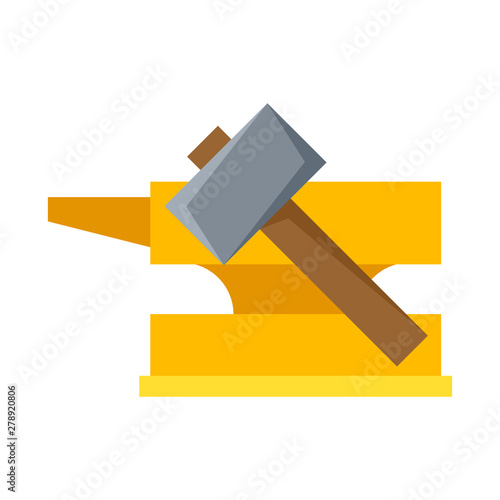 Vector illustration of hammer and hephaestus sign. Collection of hammer and olympus vector icon for stock.