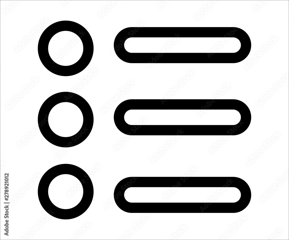Information icons. Vector icons. The list of circles Information icons. Vector icons. The list of circles