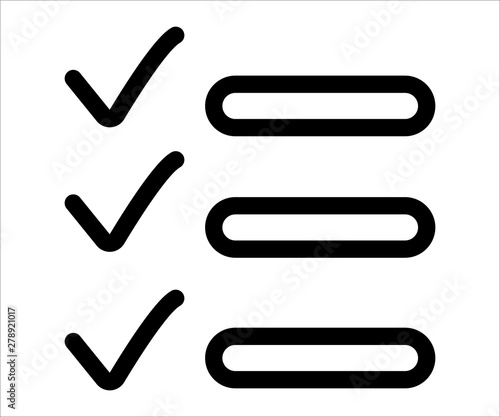 Information icons. Vector icons. A list of checkboxes