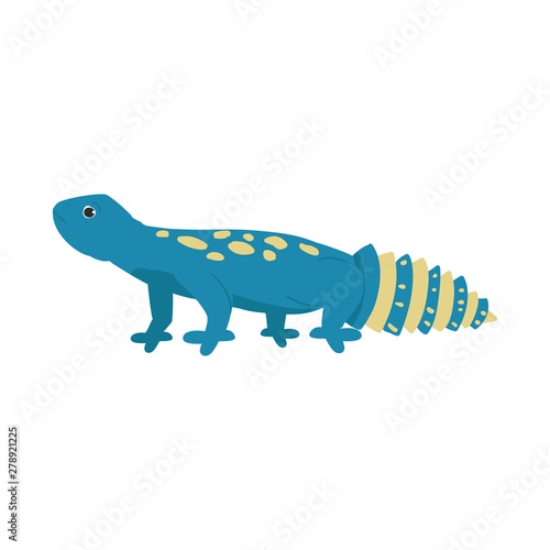 Vector design of lizard and blue symbol. Collection of lizard and crawl stock symbol for web.