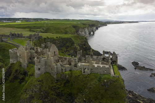 Dunluce castle and the Portrush coastal area of Northern Ireland, UK