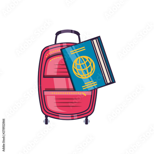 travel suitcase equipment with passport