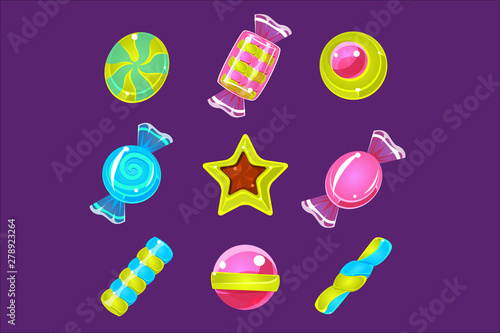Hard Candy Colorful Simplified Icons Set