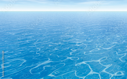 The tropical surface of the water made in 3D Render
