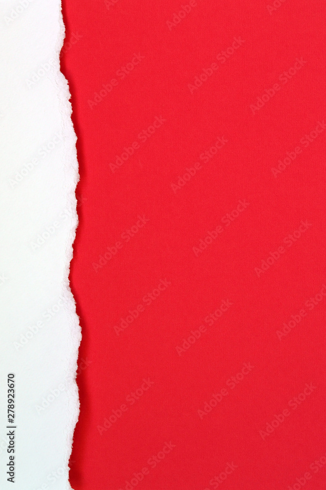 red inscription paper with a torn edge on a white background red inscription paper with a torn edge on a white background