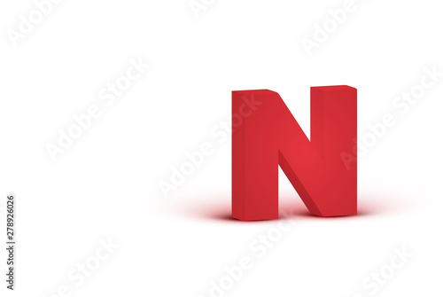 3D red realistic character, vector illustration