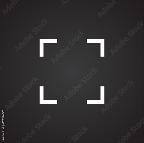 Viewfinder icon on background for graphic and web design. Simple illustration. Internet concept symbol for website button or mobile app.