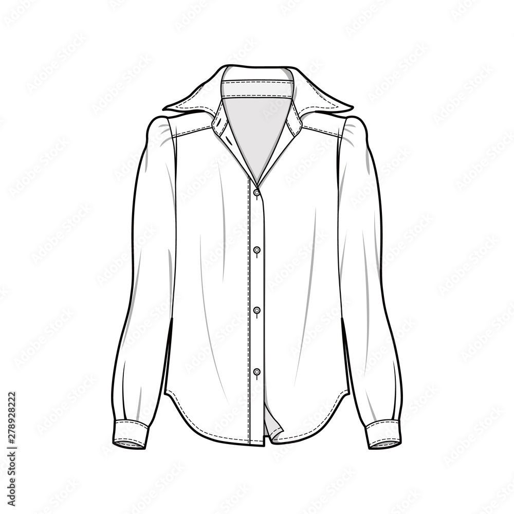 Blouse fashion flat sketch template Blouse fashion flat sketch template