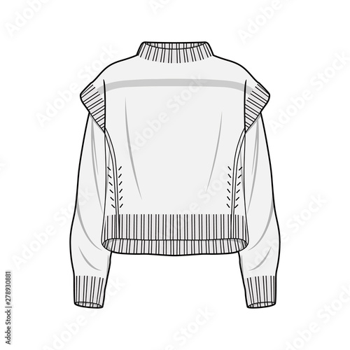 Sweater fashion flat sketche template