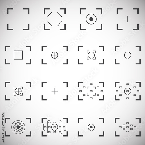 Viewfinder icons set on background for graphic and web design. Simple illustration. Internet concept symbol for website button or mobile app.