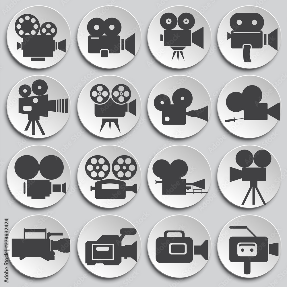 Cinema camera related icons set on background for graphic and web design. Simple illustration. Internet concept symbol for website button or mobile app. Cinema camera related icons set on background for graphic and web design. Simple illustration. Internet concept symbol for website button or mobile app.