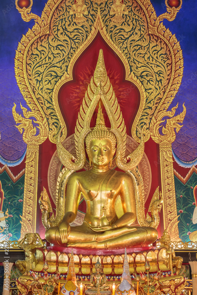 principle Buddha image of the third grade royal monastery, Wat Khian Khet, Samut  Pathum Thani. province, Thailand