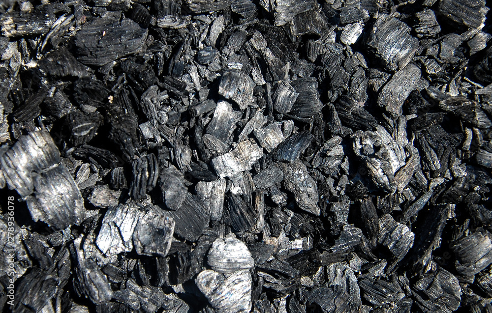 coal on black background