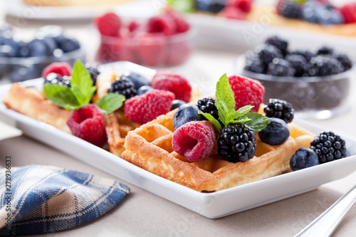 Waffles With a Bunch Of Organic Fruits