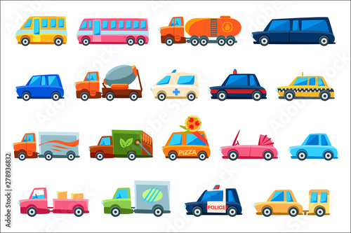Toy Colorful Different Service Cars Set