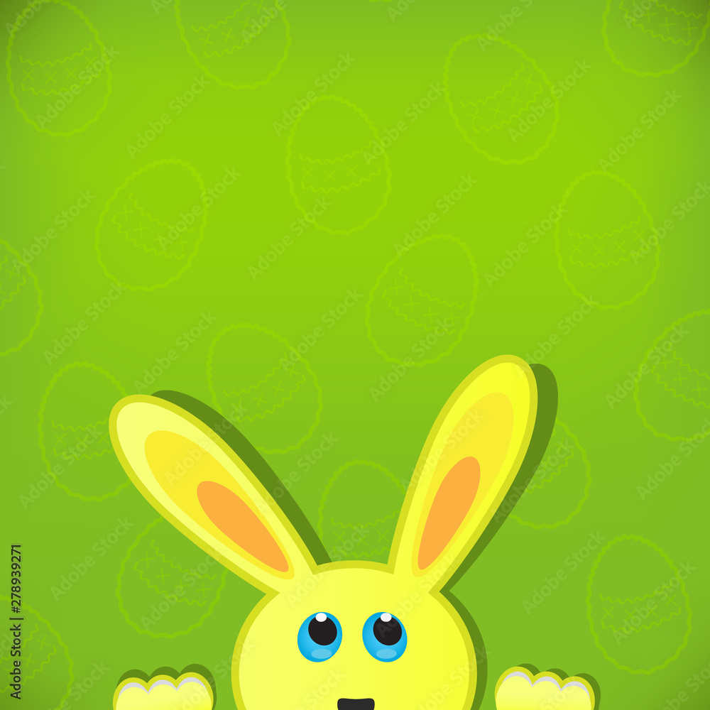 Easter bunny look up in blank space. Easter background. Easter bunny look up in blank space. Easter background.