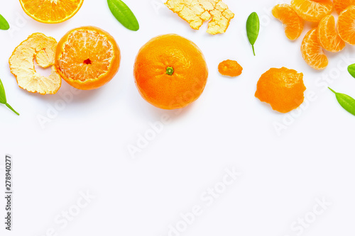 Fresh orange citrus fruit isolated on white background. Juicy, sweet and high vitamin C.