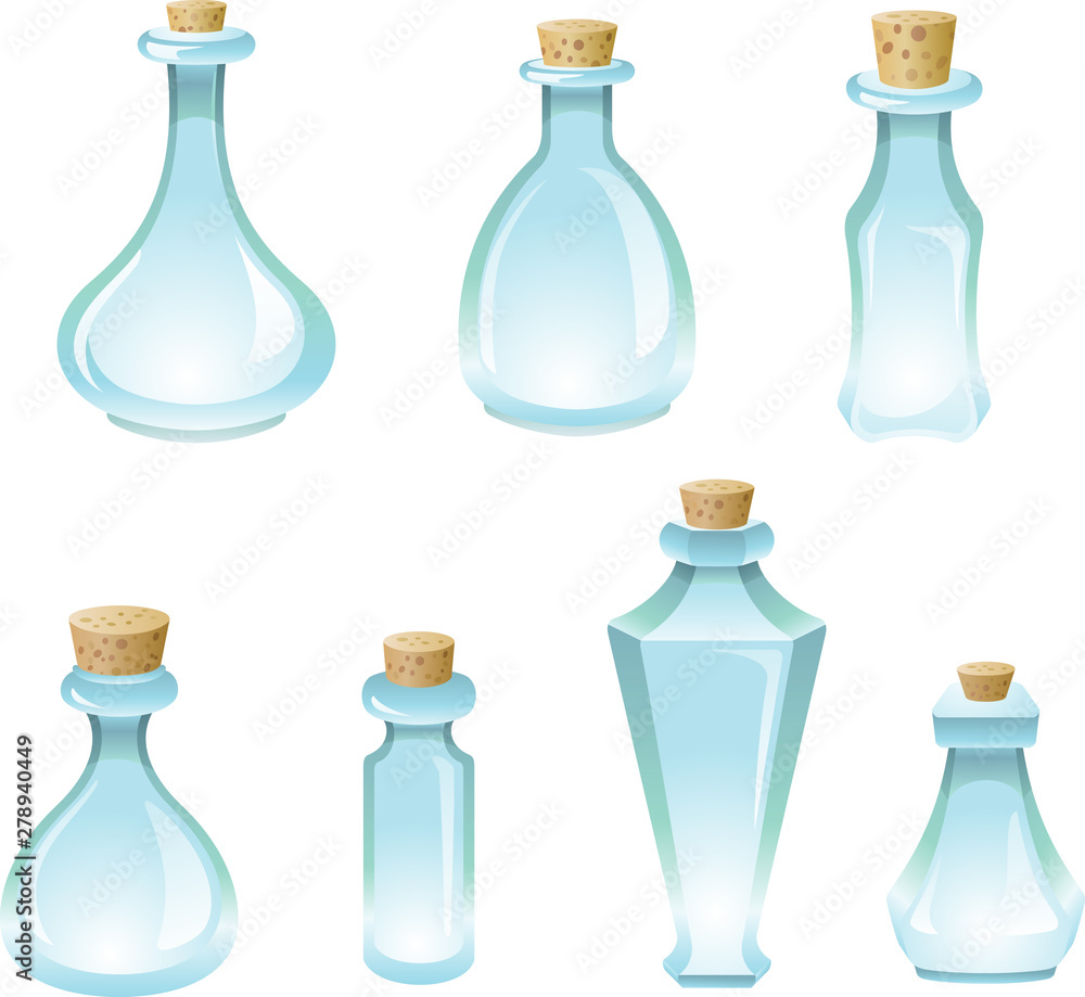 Vials Set, Empty Glass Bottle with Cork Vials Set, Empty Glass Bottle with Cork