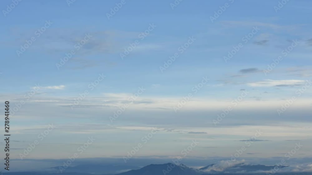 Clouds and sky in the morning light The background of mountains and trees Clouds and sky in the morning light The background of mountains and trees