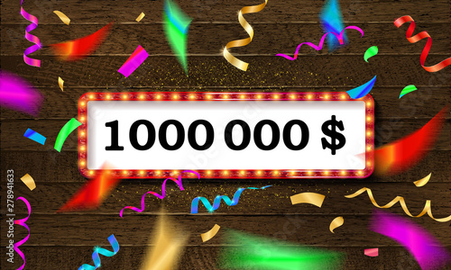 Golden banner 1,000,000 dollars