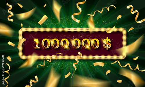 Golden banner 1,000,000 dollars