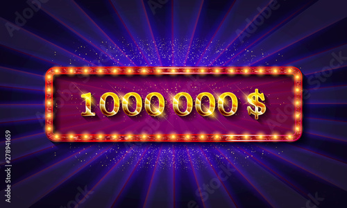 Golden banner 1,000,000 dollars