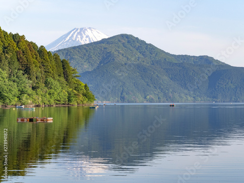 富士山と湖
