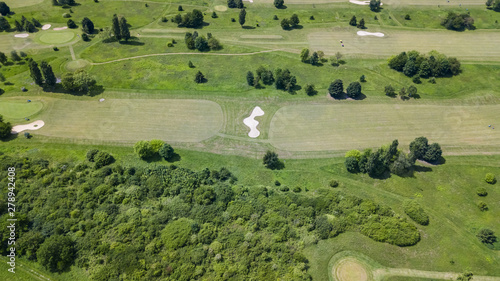 Fotografie Drone view of a golf course in Mennecy Chevannes France