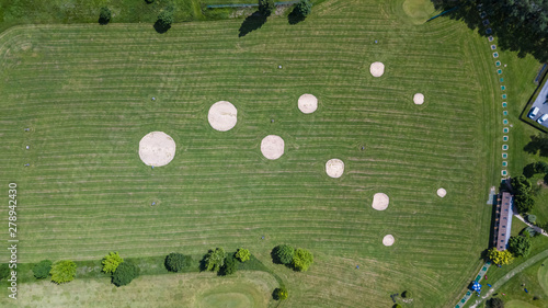 Obraz na plátně Drone view of a golf course in Mennecy Chevannes France