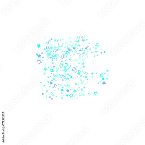 Blue, cyan, turquoise glitter stars confetti