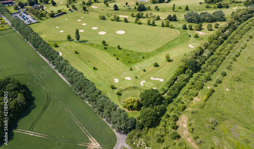 Fotografie Drone view of a golf course in Mennecy Chevannes France