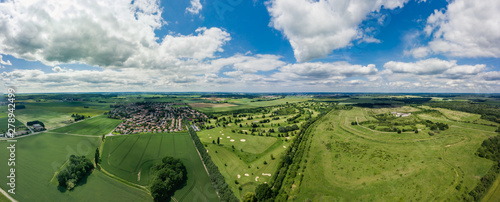 Obraz na plátně Drone view of a beautiful golf course in Mennecy Chevannes France