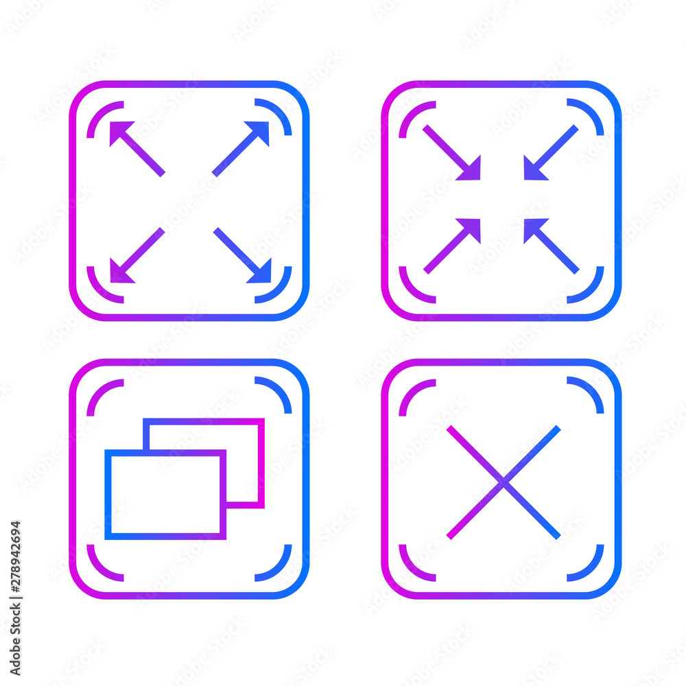 Maximize, minimize, restore and close screen buttons Maximize, minimize, restore and close screen buttons