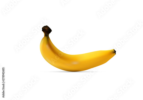 A delicious ripe yellow banana on white background