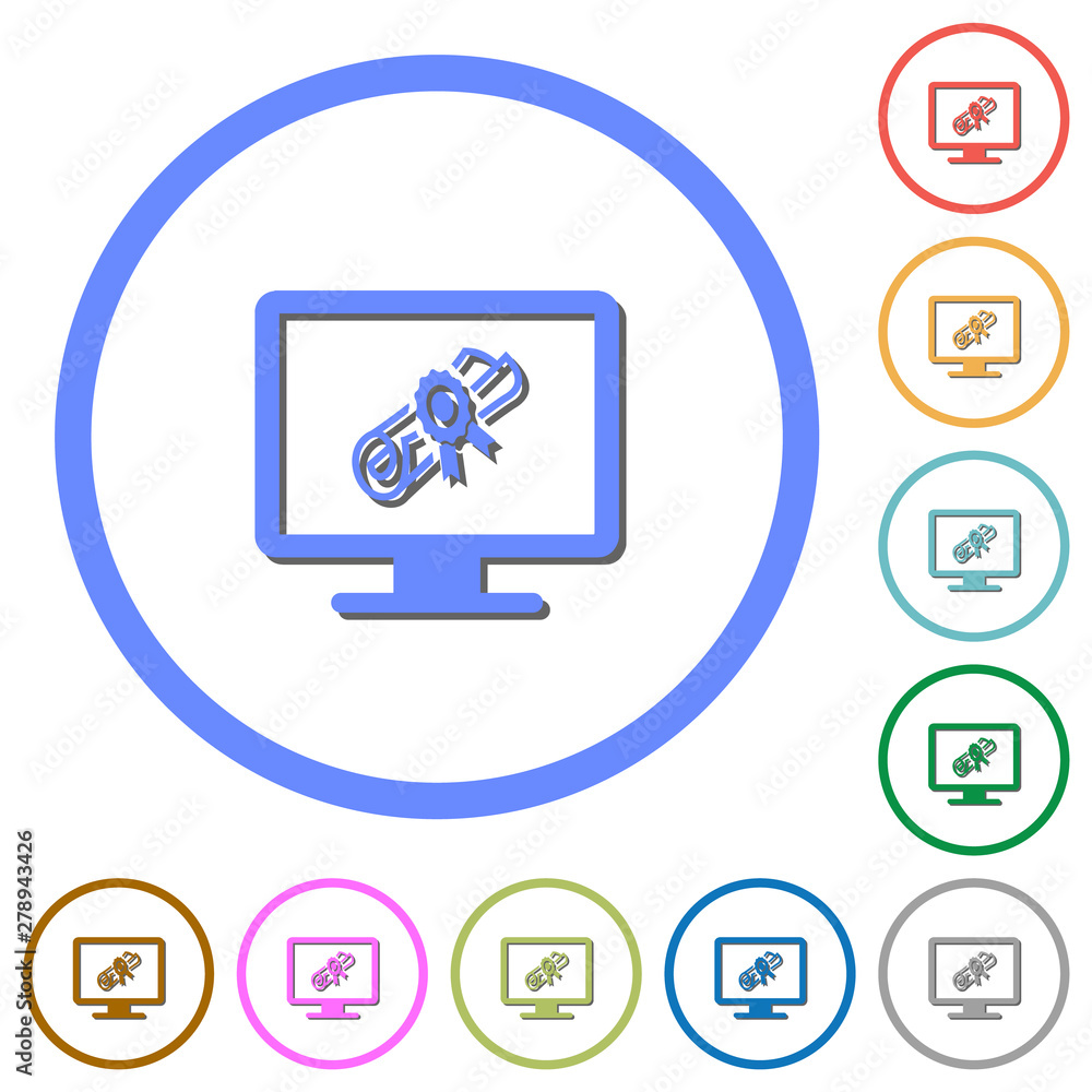 Webinar on monitor icons with shadows and outlines Webinar on monitor icons with shadows and outlines