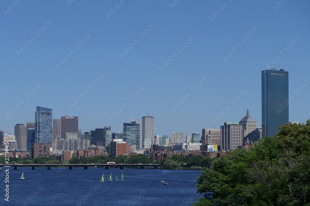 Fototapeta premium Boston Skyline Segelboote