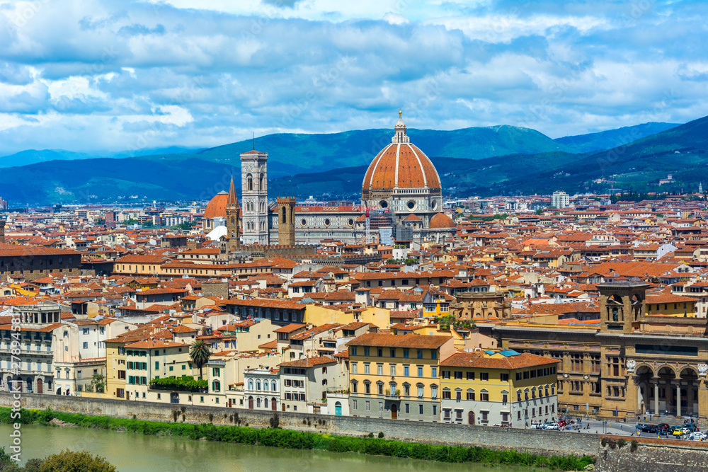 Magical view of the dome of Cattedrale di Santa Maria del Fiore, Florence