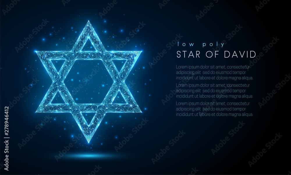 Star of David. Low poly style design. Star of David. Low poly style design.