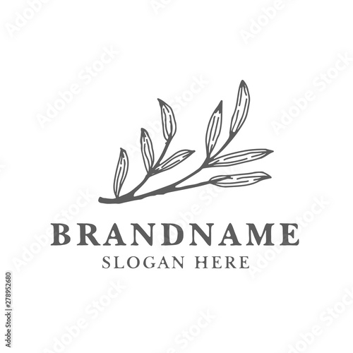 leaf vintage logo design template