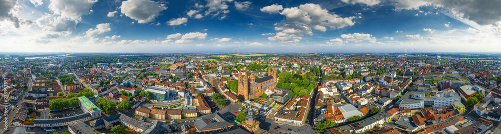 360° aerial sky panorama of worms germany