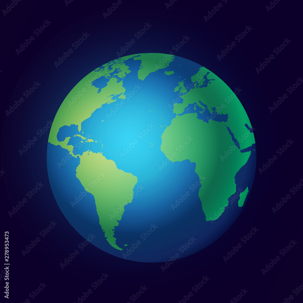 Naklejka premium Realistic ball of earth in space