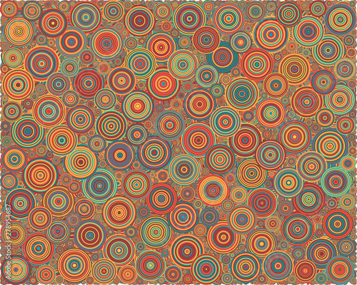 Abstract Generative Art color distributed circles dots background illustration