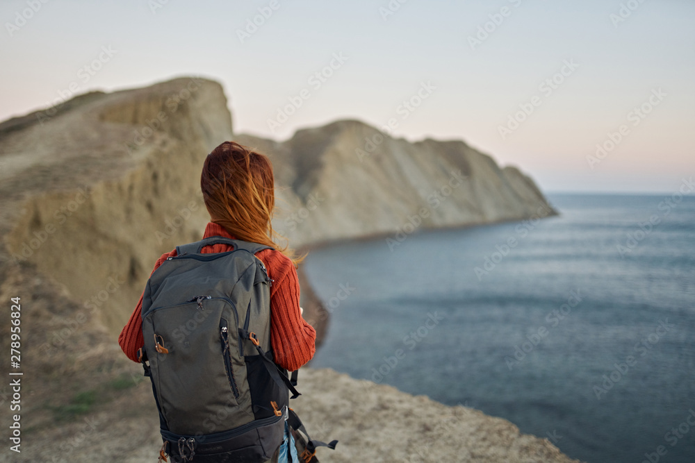 hiker on top of mountain