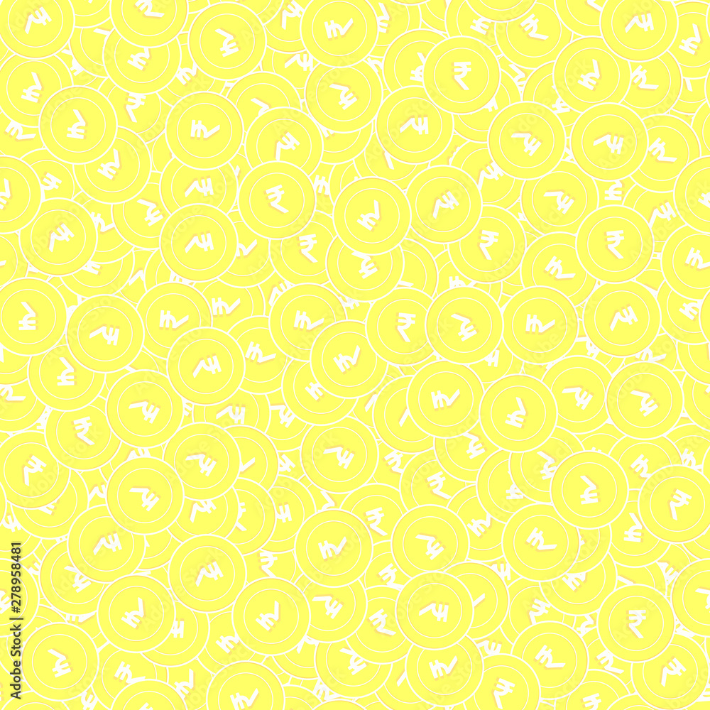 Indian rupee gold coins seamless pattern. Excellen Indian rupee gold coins seamless pattern. Excellen